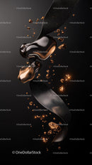 Luxurious Dark Chocolate Bar with Gold Flakes for Gourmet Dessert