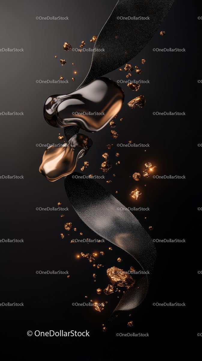 Luxurious Dark Chocolate Bar with Gold Flakes for Gourmet Dessert