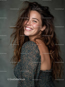 Happy Young Woman Smiling in Casual Fashion Portrait
