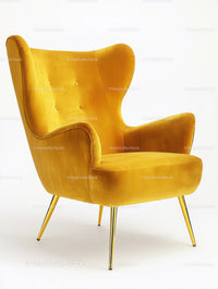 Stylish Yellow Velvet Armchair for Modern Interior Decor
