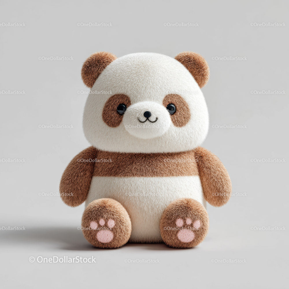 Cute Plush Panda Bear Toy with Big Eyes and Soft Fur