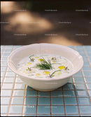 Chilled Cucumber Soup with Dill and Edible Flowers