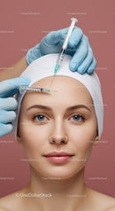 Woman Receiving Facial Injections for Skin Rejuvenation in Modern Clinic