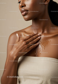 Elegant Portrait of a Black Woman with Beautiful Skin in Studio