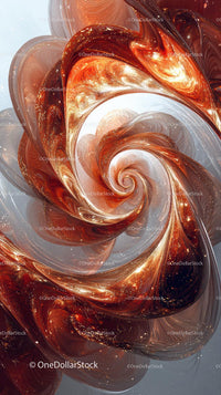 Futuristic Abstract Swirl with Metallic Copper Tones for Modern Design