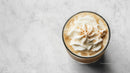 Frosted Iced Coffee with Whipped Cream and Cinnamon