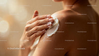 Applying Moisturizing Cream on Smooth Shoulder Skin