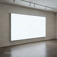 Large Bright Blank Display Screen in Modern Gallery Room