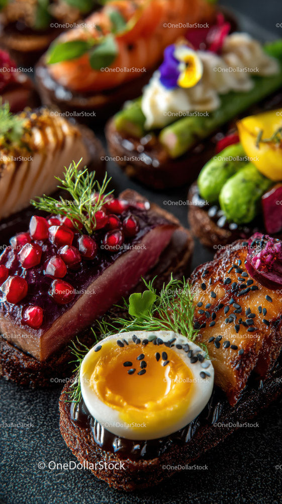 Różnorodne przekąski gourmet i pikantne przystawki na eleganckie przyjęcia