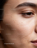 Close-up of Mature Skin Showing Natural Texture and Spots