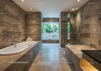 Modern Bathroom with Walk-In Shower and Relaxing Bathtub