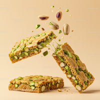 Close-Up of Pistachio Cookie Breaking with Nuts