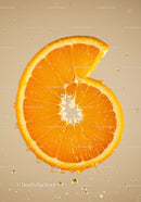 Fresh Orange Slice with Water Droplets in Light