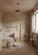 Cozy Nursery with Soft Decor and Playful Wooden Accents for Kids