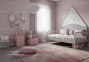 Pastel Pink Kids Bedroom with Star Wall Decor and Teddy Bear