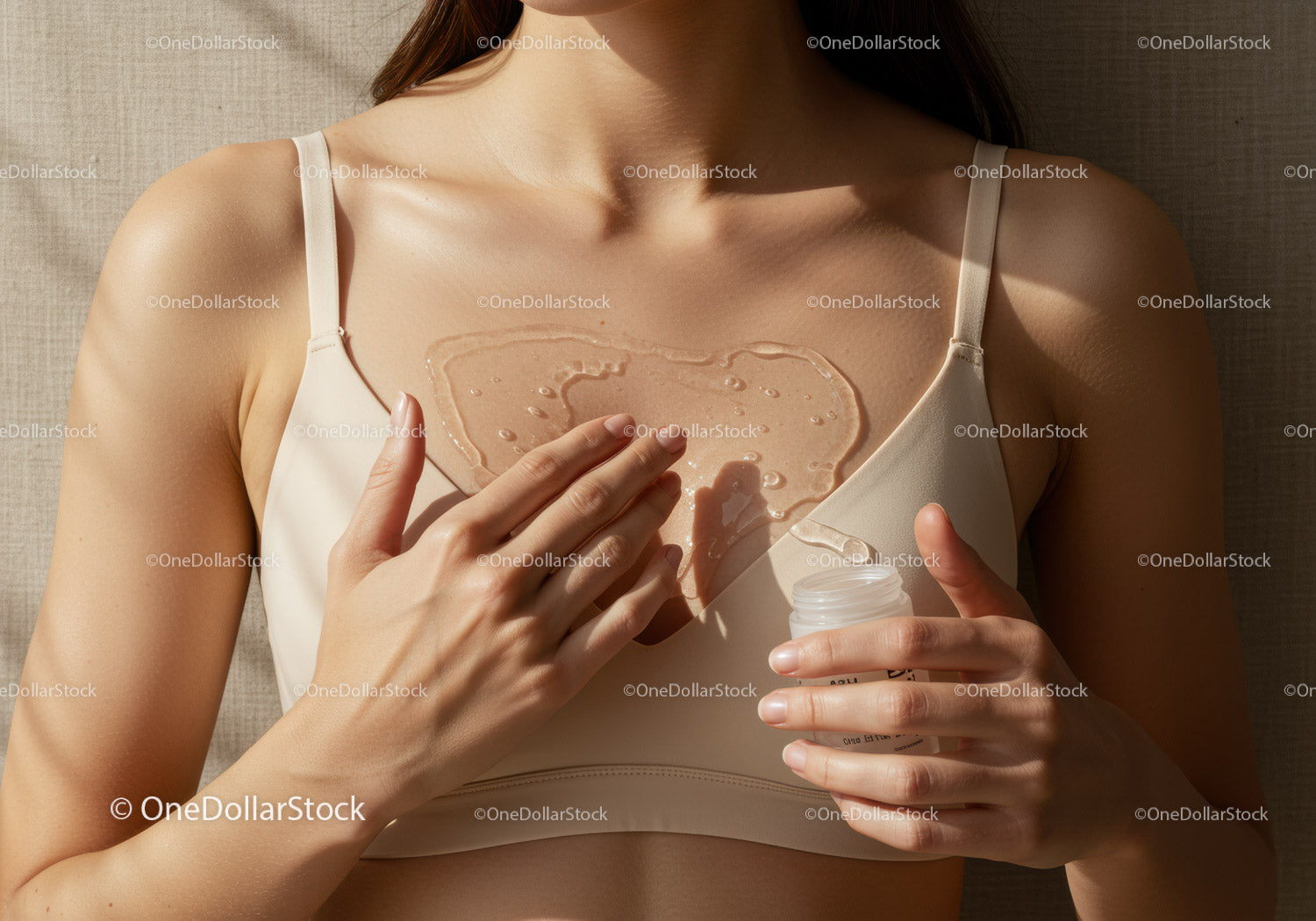 Woman Applying Heart-Shaped Skincare Mask for Beauty and Self-Care