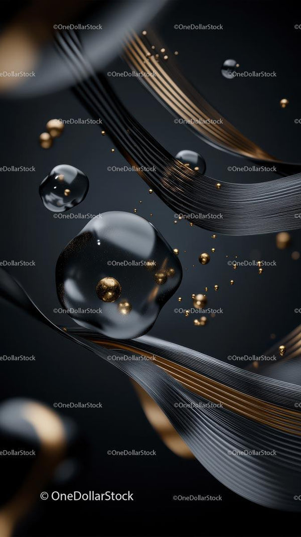 Futuristic Abstract Technology Background with Gold and Black Elements
