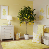 Bright Lemon Tree in Modern Yellow and White Nursery