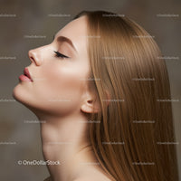 Profile of a serene young woman with flawless skin