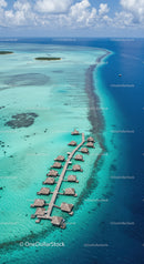 Overwater Bungalows on Turquoise Lagoon with White Sandy Beaches