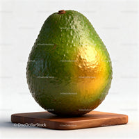 Fresh Whole Avocado on Wooden Cutting Board
