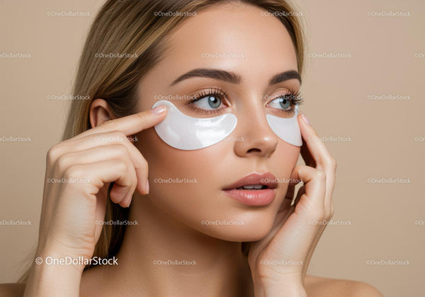 Woman Applying Under Eye Patches for Skincare Routine