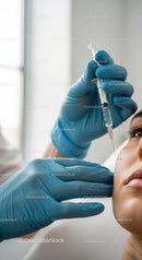 Close-Up of Female Receiving Injectable Facial Treatment at Beauty Clinic