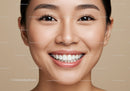 Close Up of Smiling Woman with Clear Skin and White Teeth