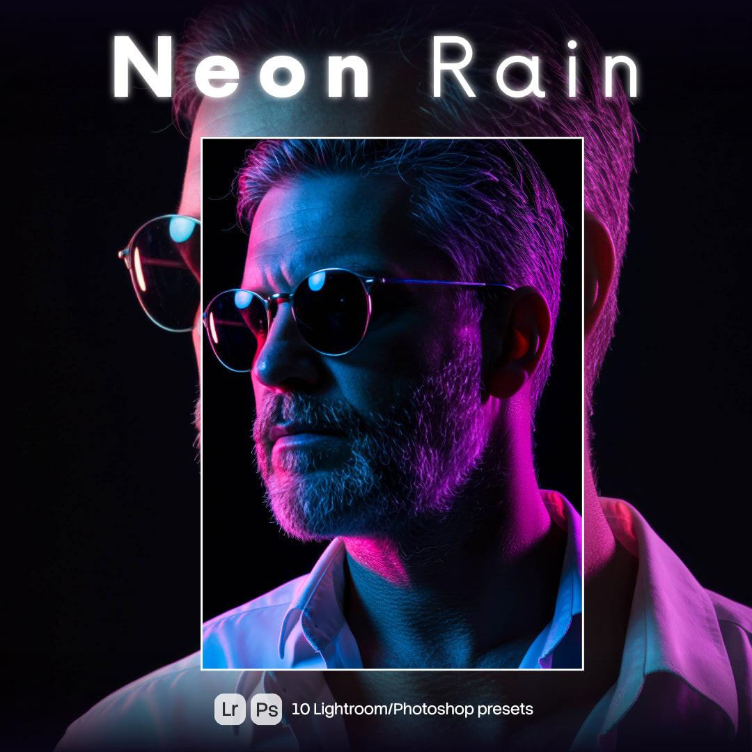 Neon Rain Lightroom presets cover preview