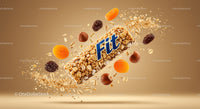 Healthy Cereal Bar with Nuts and Dried Fruit Ingredients