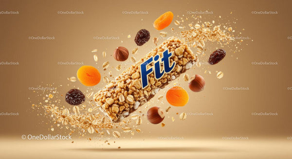 Healthy Cereal Bar with Nuts and Dried Fruit Ingredients