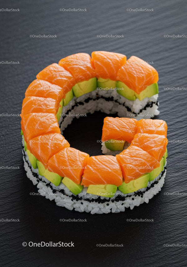 Krąg Świeżych Sushi z Łososiem i Awokado