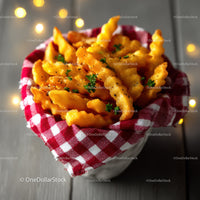 Golden Crispy Onion Rings Garnished with Parsley in Rustic Style