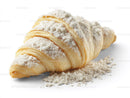 Fresh Croissant with Powdered Sugar and Flaky Layers