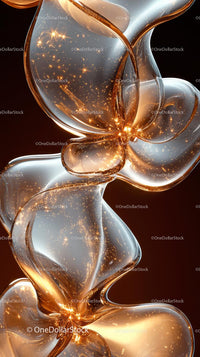 Elegant Gold and Silver Abstract Fluid Shapes for Creative Design