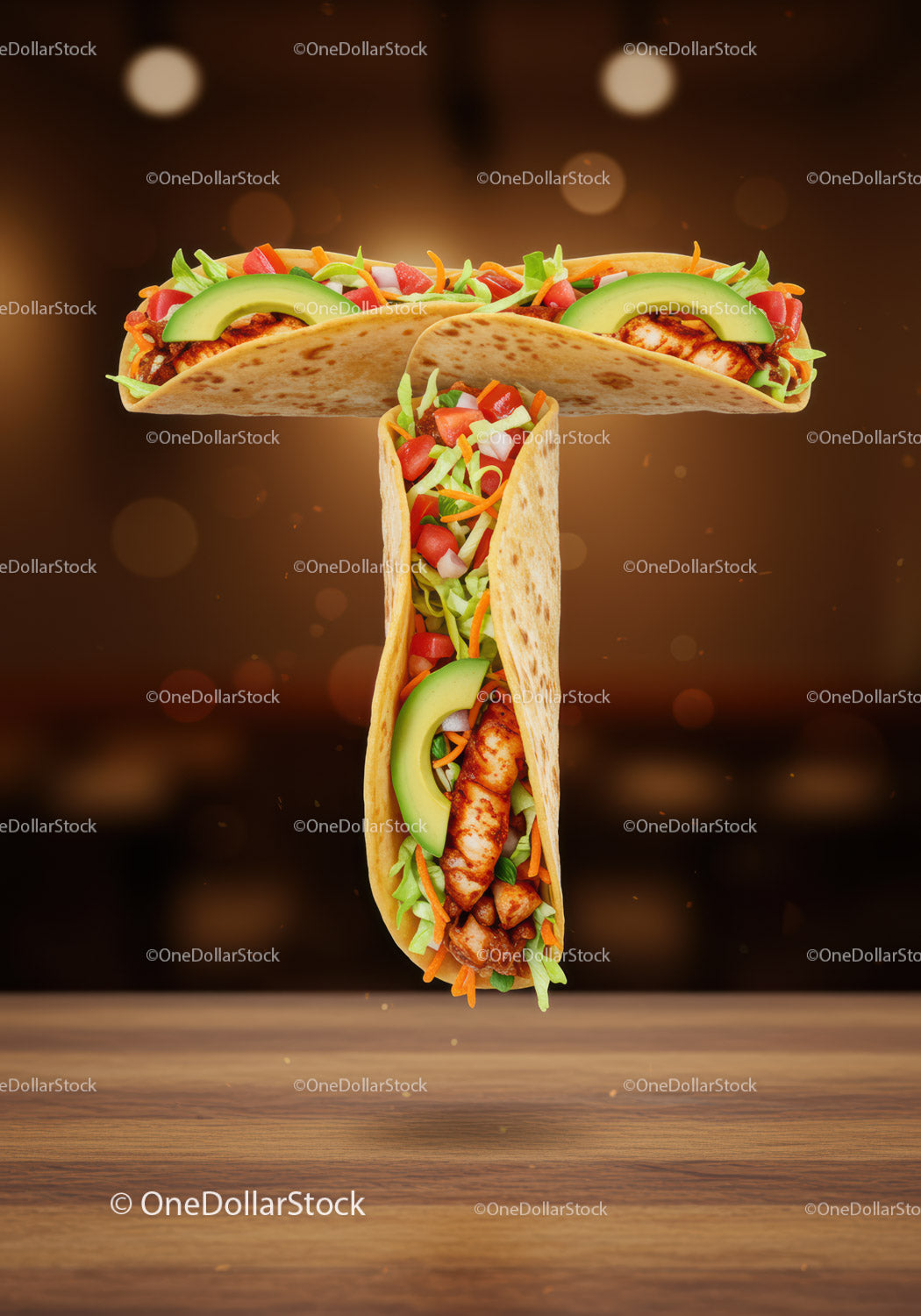 Świeże tacos z kurczakiem, awokado i warzywami