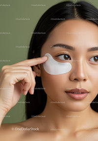 Portrait of a Young Woman Applying Eye Cream for Skincare Routine