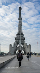 Eiffel Tower in Paris Under Blue Sky with Cloudy Weather