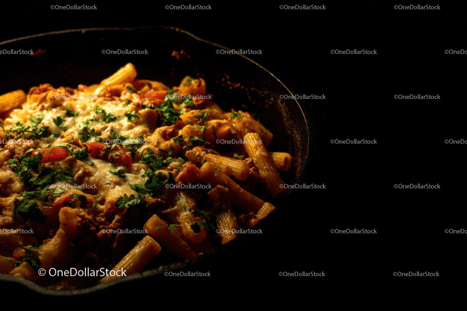 Hearty Baked Pasta with Tomato Sauce and Melted Cheese