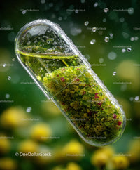 Vivid Green Plant Inside a Bubble in Nature Scene