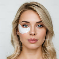 Beautiful Woman with Blonde Hair and Clear Skin Wearing Eye Patch