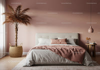 Elegant Bedroom with Pink Walls and Cozy Bedding