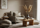 Cozy neutral living room with modern decor elements