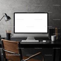 Minimalist modern workspace with desktop computer setup