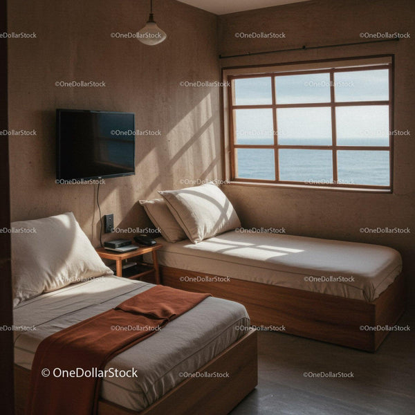 Beachside Bedroom with Ocean View and Cozy Interior Design