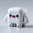 Cute White Robot Toy with Pink and Black Facial Features