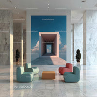 Stylish Modern Interior with Artistic Wall and Elegant Furnishings