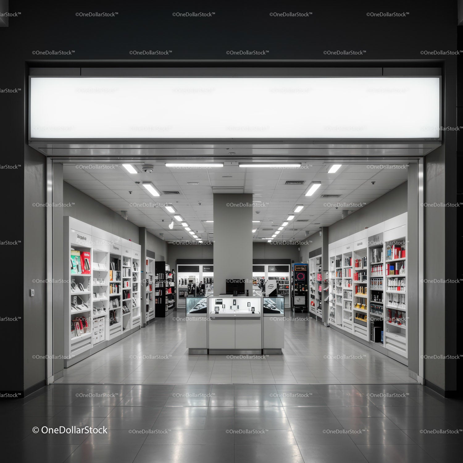 Modern electronics store interior with sleek displays