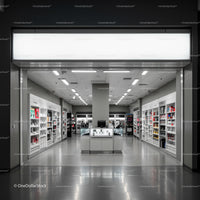 Modern electronics store interior with sleek displays