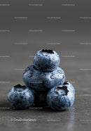 Fresh Blueberries with Water Droplets Close Up